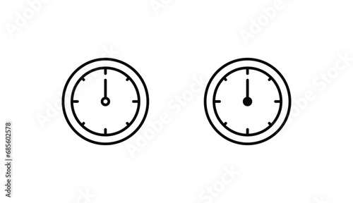 Clock icon design with white background stock illustration