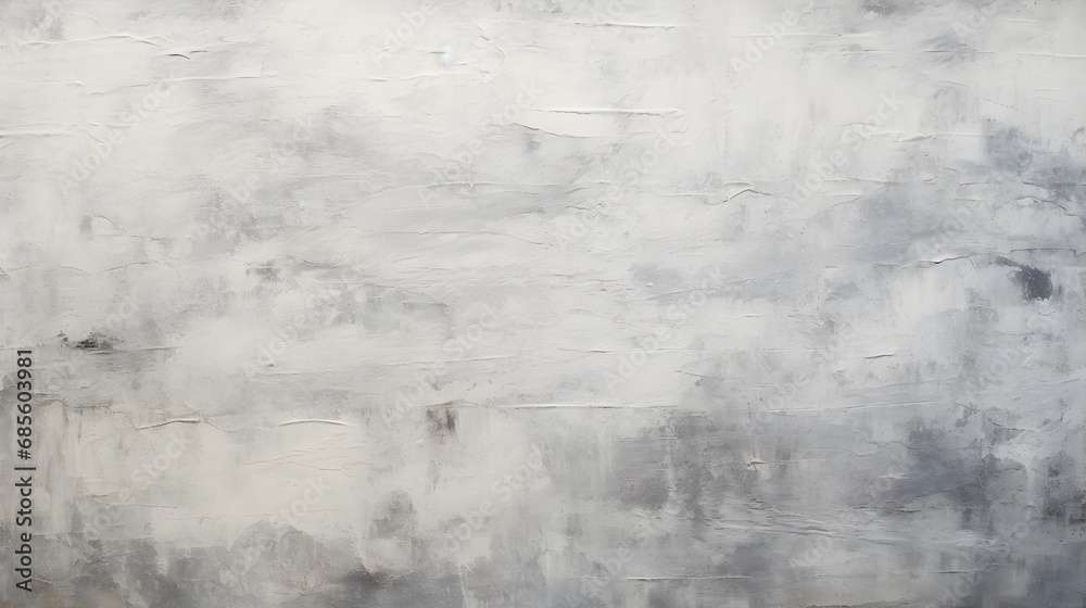 Obraz premium Close up of oil painting texture with brush strokes and palette knife strokes in white and grey colors