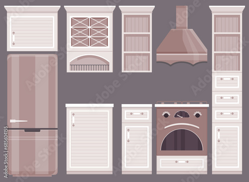Kitchen vector illustration. Clean lines in kitchen contribute to welcoming and visually appealing space Stylish kitchenware enhances aesthetics culinary hub inside your home Living spaces flourish