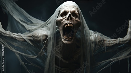 Creepy and screaming horror characters background wallpaper ai generated image