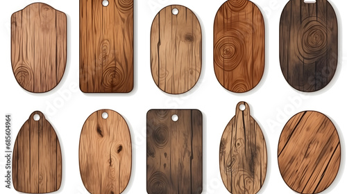 Wooden board, old wood vector set. Generative AI.