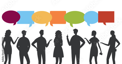 People talking. Vector illustration. Negotiations are means for people to find mutually beneficial solutions through communication Debates encourage critical thinking and help people refine