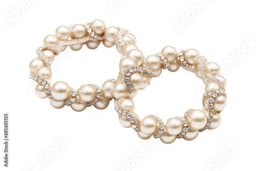 Lustrous Locks Authentic Pearl Hair Tie Display isolated on transparent background