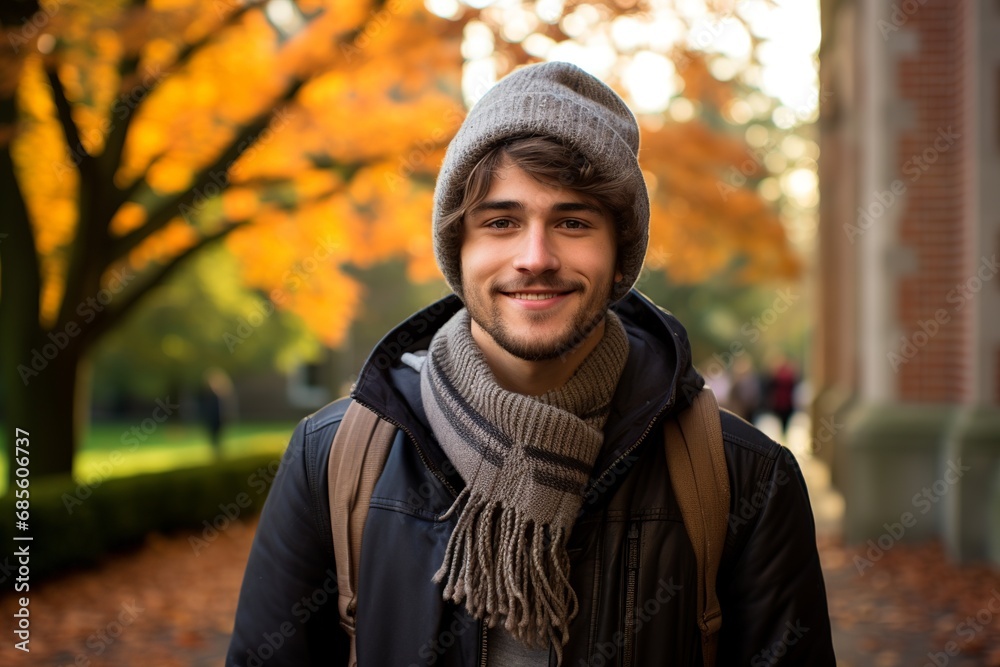 Young Man with Fall Semester Backdrop
Young Man with Fall Semester Backdrop