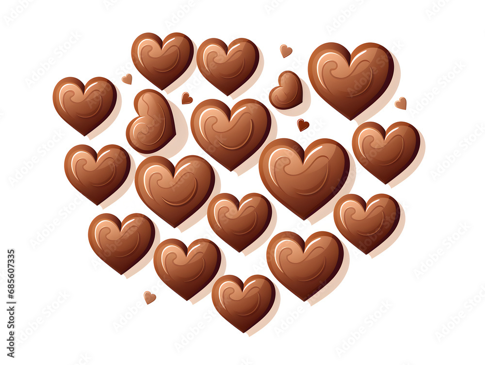Heart shaped chocolate praline isolated on white background Heart shaped chocolate praline isolated on white background