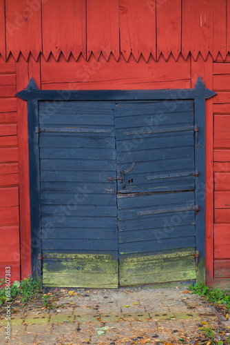 wooden barn door red wooden exterior