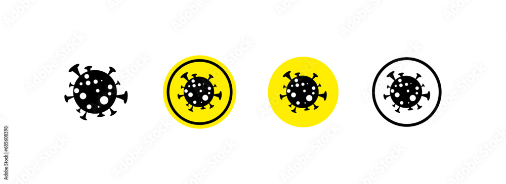 Virus icons. Different styles, bacteria virus icons. Vector icons Virus icons. Different styles, bacteria virus icons. Vector icons