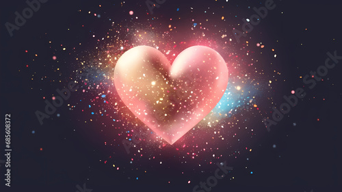 Valentine s Day sparkling hearts background