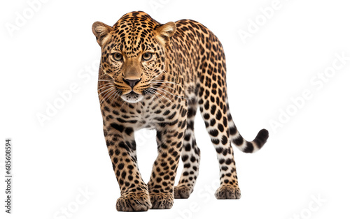 African Leopard On Isolated Background