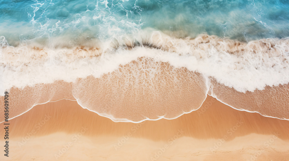 Obraz premium Seaside Serenity Upper View Beach Background Image.