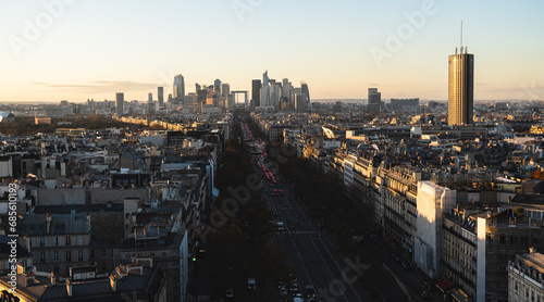 Panorama of Paris with La defense, business disctrict photo