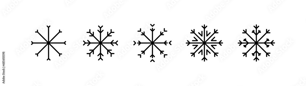 Snowflakes icons. Linear, set of snowflakes for Christmas, Merry Christmas snowflakes design. Vector icons Snowflakes icons. Linear, set of snowflakes for Christmas, Merry Christmas snowflakes design. Vector icons