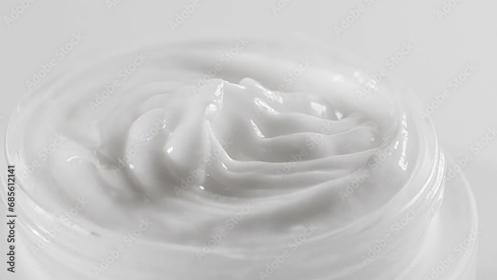 Cosmetic cream texture closeup 50 fps slow motion 4k Cosmetic cream texture closeup 50 fps slow motion 4k
