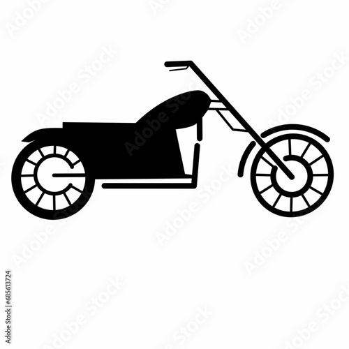 Classic vintage motorbike isolated on white background. Vector illustration.