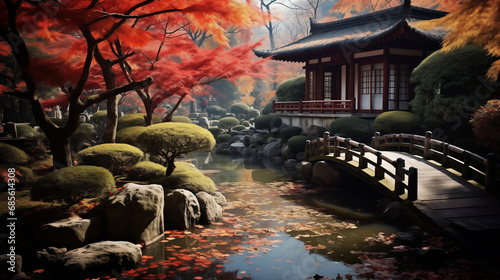 秋の日本庭園 | Japanese Garden in Autumn Generative AI