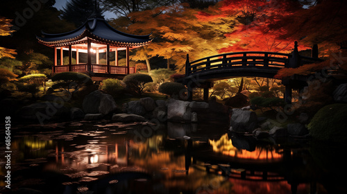                      Japanese Garden in Autumn Generative AI