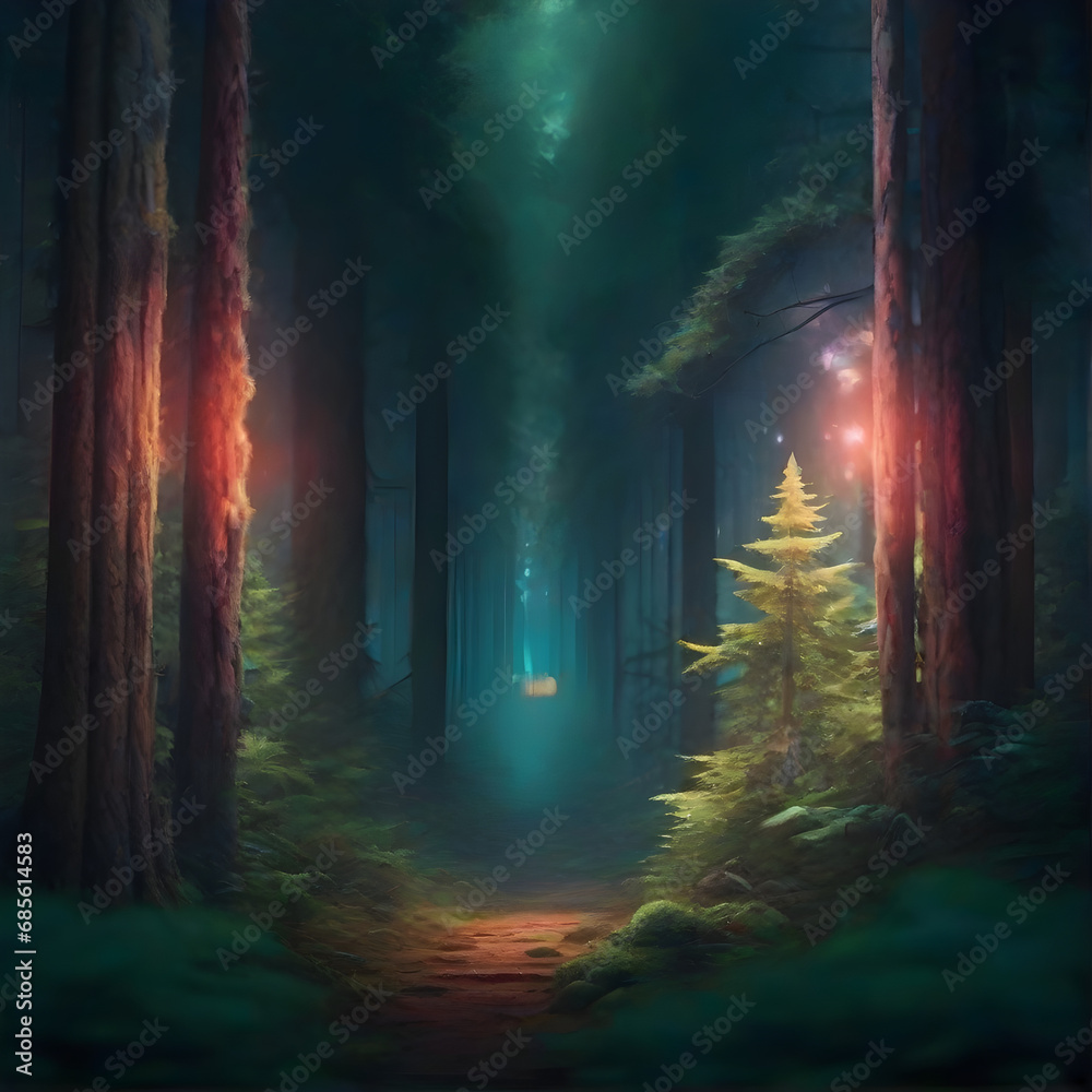 Fototapeta premium forest in the night