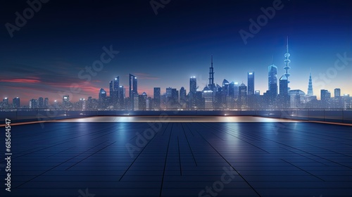 Perspective view of empty floor buildings