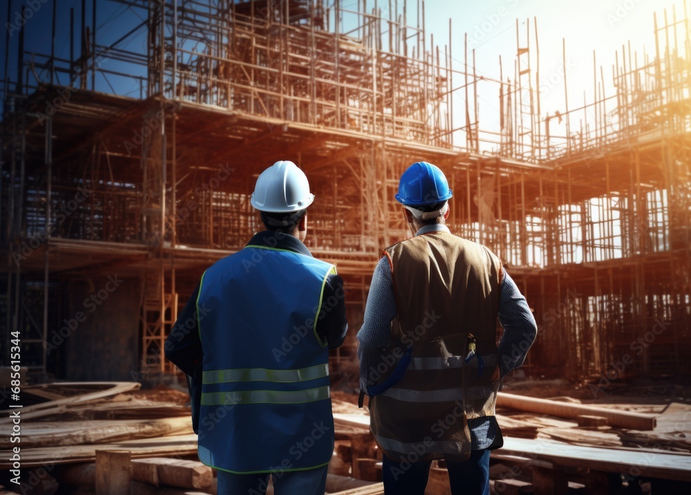 Silhouette construction industry engineer standing orders for worker team to work safety on high ground over blurred background sunset pastel Silhouette construction industry engineer standing orders for worker team to work safety on high ground over blurred background sunset pastel