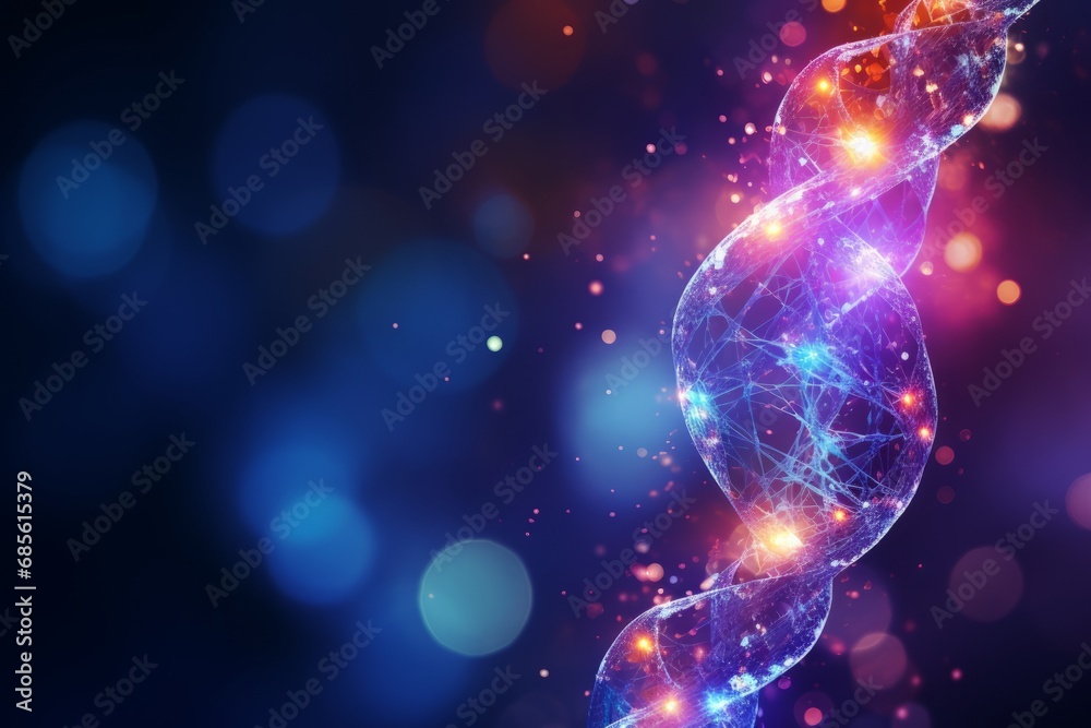 Abstract DNA structure. Medical Science and Technology - obrazy, fototapety, plakaty 