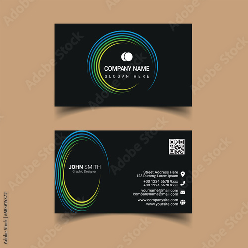 Professional business card design with minimal color. Compatible for business and personal use or commercial usage.