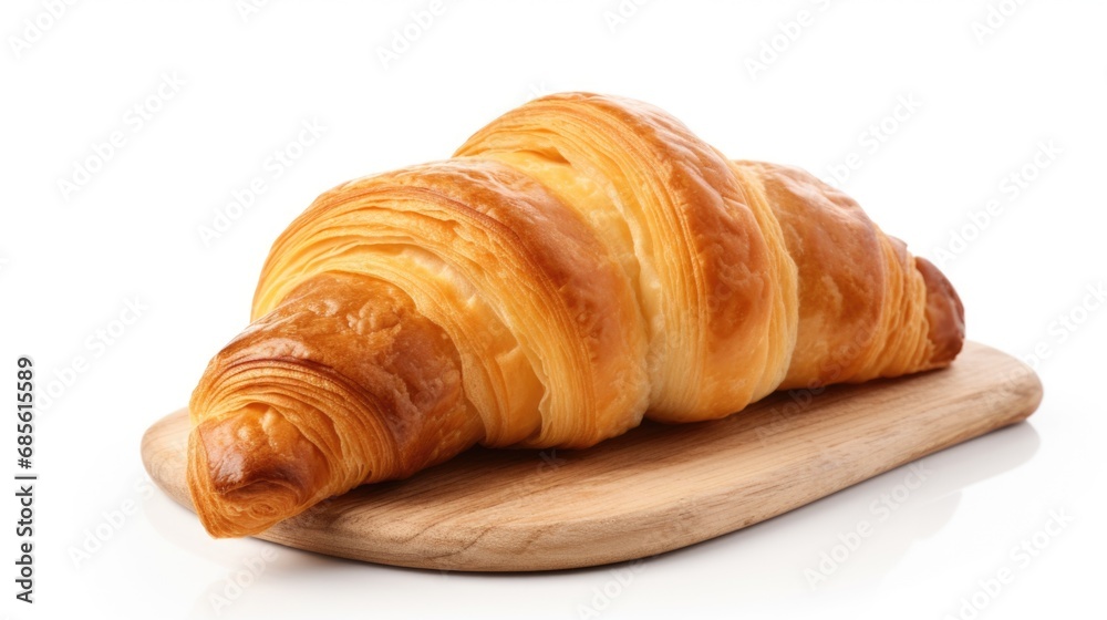 fresh croissant on table ,Delicious!