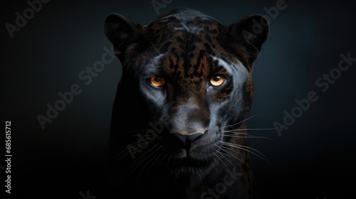 Black panther face on dark background © romanets_v