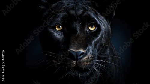 Black panther face on dark background © romanets_v