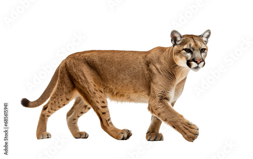 Majestic Cougar Portrait On Transparent Background