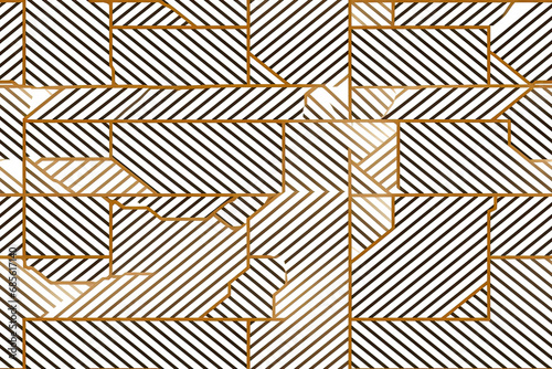 Luxury geometric seamless art deco pattern gold striped line, 