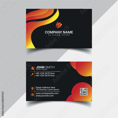 Professional business card design with minimal color. Compatible for business and personal use or commercial usage.