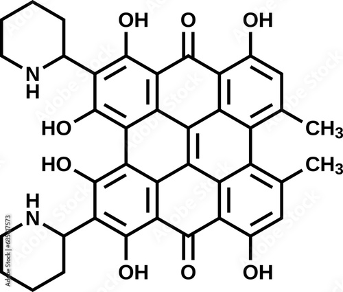 Fagopyrin structural formula, vector illustration photo