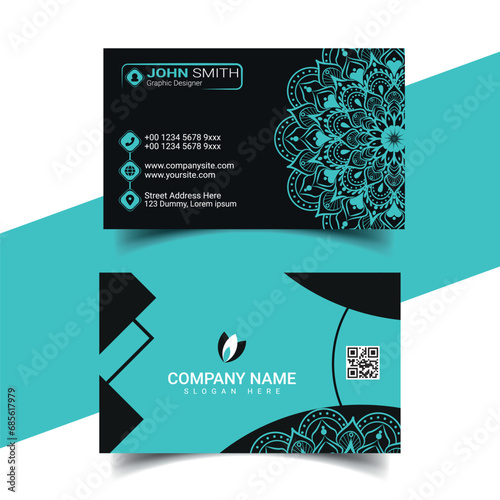 Professional business card design with minimal color. Compatible for business and personal use or commercial usage.