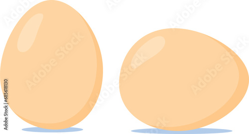 Two vector realistic pink eggs. Isolated eggs on white background.