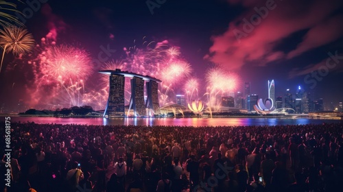 Mass New Year Celebration in Singpapore