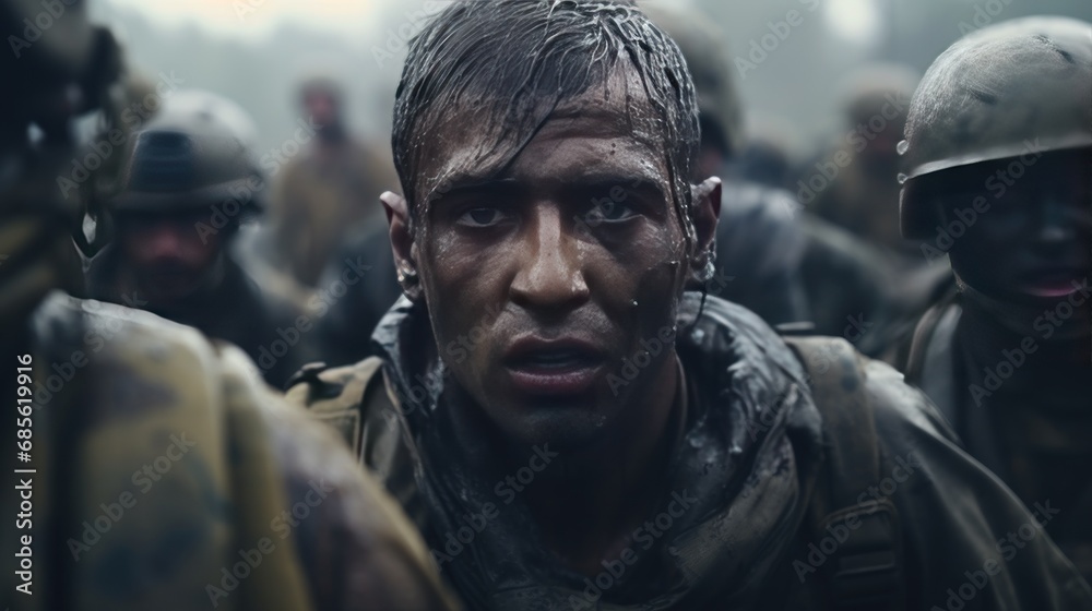 Fototapeta premium soldiers in war