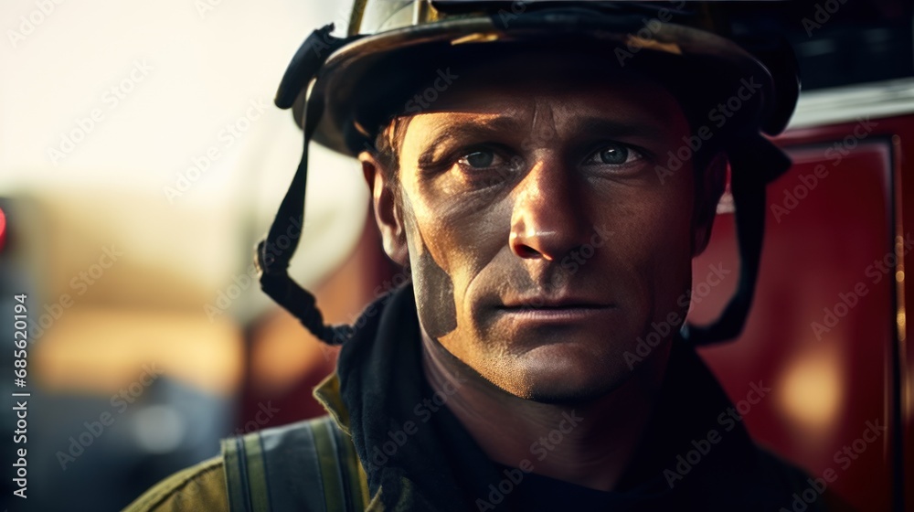 Depressed and tired firefighter