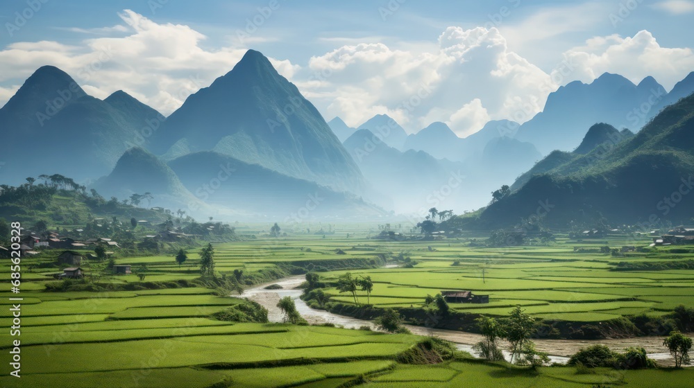 Landscape of Rice Field