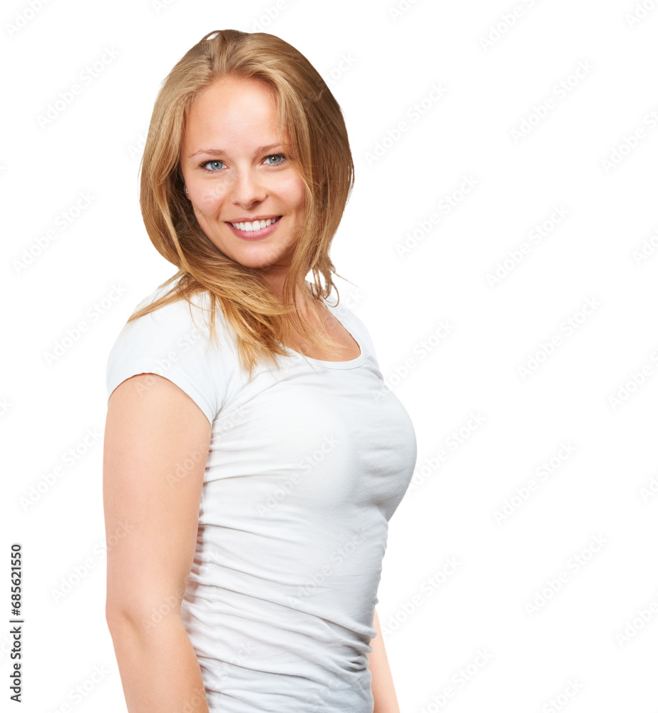 Portrait, happiness and woman with a smile, fashion and positive mindset isolated on a transparent background. Face, person or model with makeup, wellness and cheerful with joy, casual outfit and png Portrait, happiness and woman with a smile, fashion and positive mindset isolated on a transparent background. Face, person or model with makeup, wellness and cheerful with joy, casual outfit and png