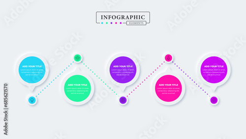 creative business infographic presentation elements with 5 steps or options