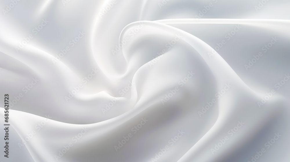 Obraz premium White satin silky warped cloth. Soft textile drape with creases. Clean concept. Generative AI