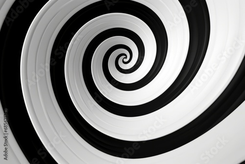 Black and white spiral close-up abstract background