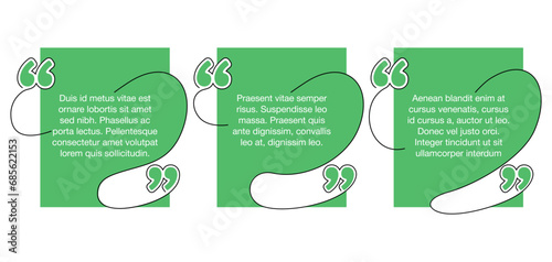 Quotes template with calligraphic green frame