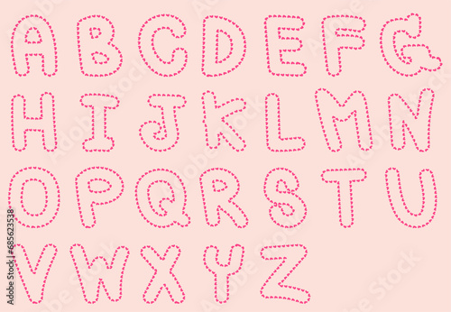 Alphabet pink heart frame, Valentine