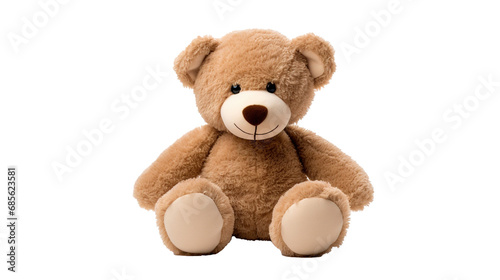 A teddy bear isolated on a transparent background, PNG image with background removed, Created with Generative Ai technology.