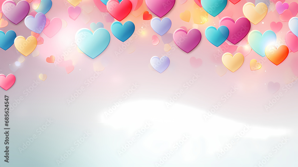 Colorful balloons on pastel background with copy space for greeting card Colorful candy-hearts isolated on white

