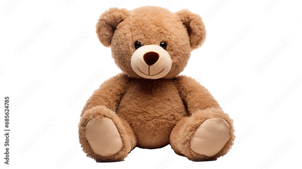 A teddy bear isolated on a transparent background, PNG image with background removed, Created with Generative Ai technology.