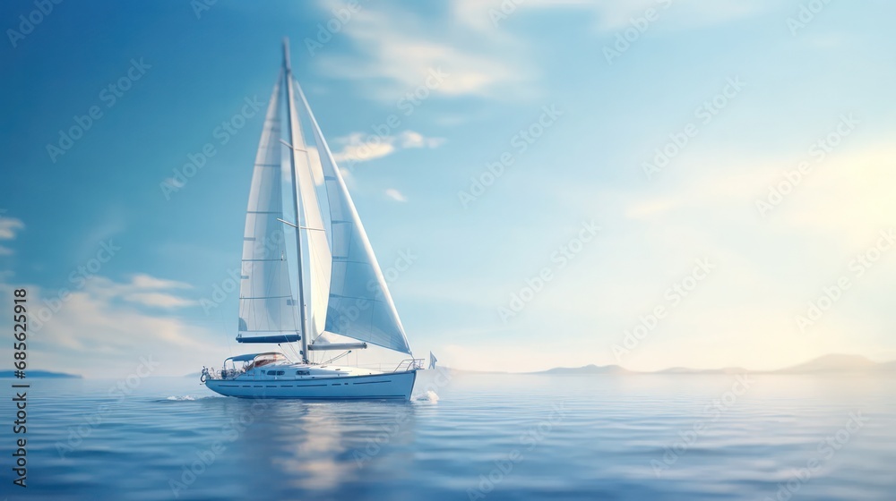 Naklejka premium Yacht in Bokeh Effect