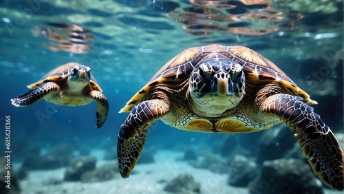 sea turtle swimming in water photo © ahmudz