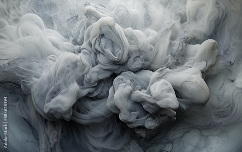 Gray Ink Swirls in Mesmerizing Water Background